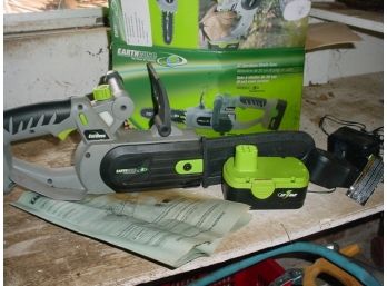 Earthwise Rechargeable 8' Cordless Chain Saw, Complete Original Box  (1069)