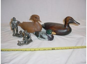 Handcraffted Pewter Figurines And 3 Small Duck Figurines  (1304)