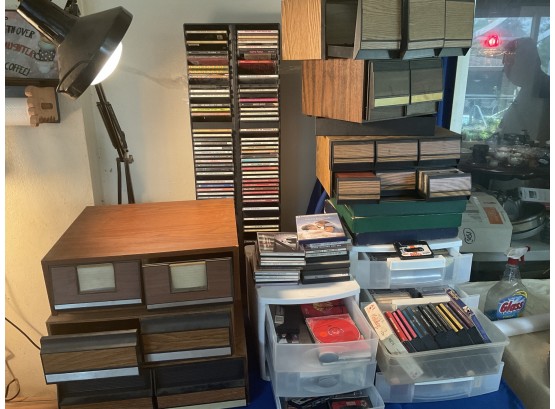 Large Collection Of CDs, DVDs, New Cassettes And Cases.