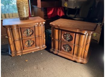 Two Matching Solid Wood Night Stands