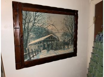 Picture On Board With Rustic Wood Frame