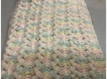 Pink , White And Mint Green Small Lap Afghan