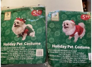 Two Christmas Dog Outfits