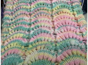 Pink Yellow And Green Lap Afghan