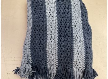 Traditional Dark And Lite Blue Lap Afghan