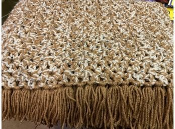 Tan And White Lap Afghan
