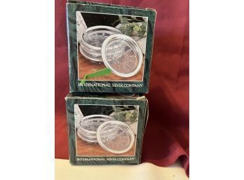 Bowl And 2 Packs Of Silver Plated Coasters