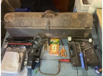 Table Lot, Old Tool Box