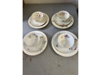 Set Of Four Cup, Saucer And Sandwich Plates