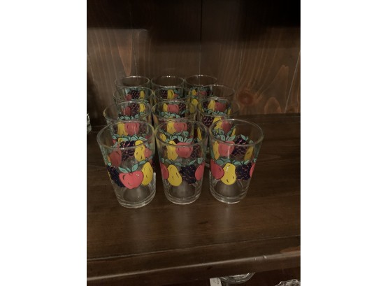 Set Of 12 Fruit Glasses