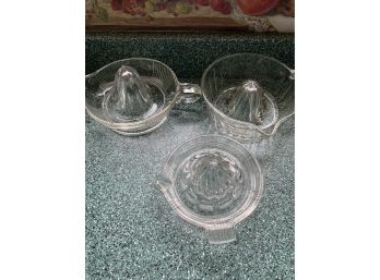 3 Clear Glass Juicers