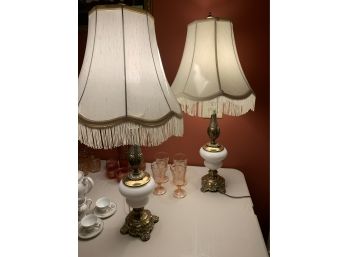 Pair Of 1950’s Lamps With The Shades