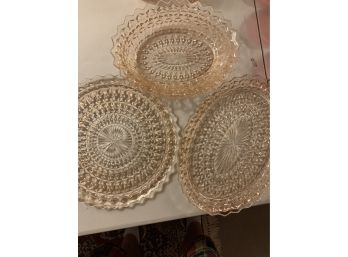 Lot Of 3 Pieces Pink Depression Glass