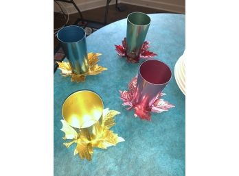 8 Piece West Bend Aluminum Glasses And Coasters