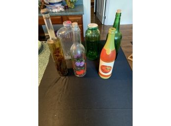 6 Kitchen Glass Bottles