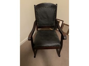 Antique Rocker With Pillow