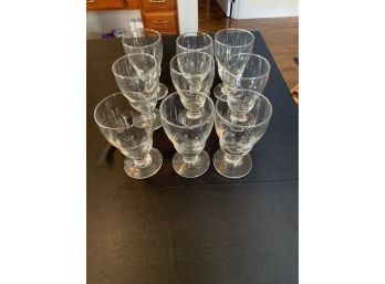 9 Glasses One Has Chip On Base