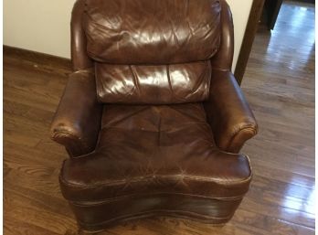Ethan Allen Chair With Leather Ottoman