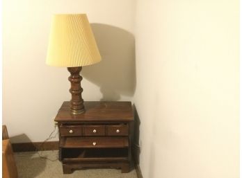 Nice Side Table And Lamp Both Solid Wood.