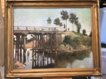 19th Century American School, Bridge Reflection
