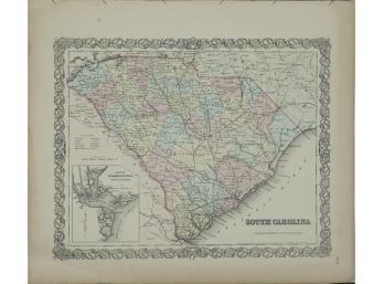 19th Century American School - Three Maps Of South Carolina