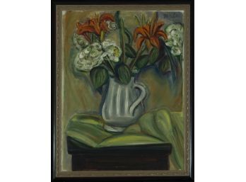 Mary Bradish Call (Am. 20th Century) - 'Tiger Lilies And White Pitcher'