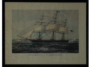 Nathaniel Currier (Am. 1813-1888) - 'Clipper Ship 'Nightingale'