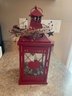 Red Heart Country Candle Holder And Little Wreath