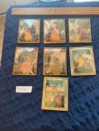 Amazing Collection Of Reverse Painted Antique Convex / Bubble Glass Paintings Art