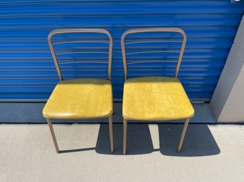 Retro Yellow Vintage Folding Chairs
