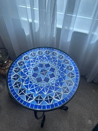 Tiled Round Top Side Table / Plant Stand