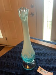 Fenton Glass Blue Opalescent Lily Of The Valley Vase