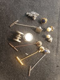 Lot Of 10 Misc Tie Pins/buttons