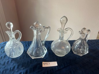 Lot Of Four Patterned Glass Cruets