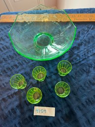 Gorgeous Green Depression Glass 6 Piece Lot