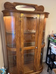 Curved Glass Stunning Large Light Up China Cabinet
