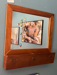 Wood Wall Mirror With Mail Slots