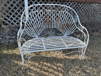Vintage Outdoor Metal Garden Bench / Seat
