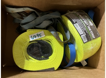 Lot Of Heavy Duty Tow Straps & Straps