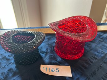 Glass Hat Lot - Amethyst & Red