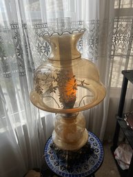 Vintage Glass Floral Motif Lamp