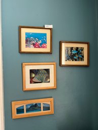 Lot Of Four Under The Sea Themed Framed Art