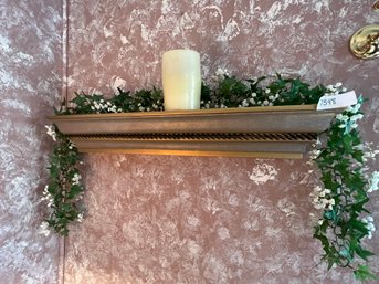 Wall Shelf Candle & Faux Floral
