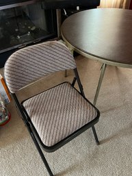 Round Portable Folding Table With Four Chairs