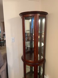 Curved Glass Light Up Two Door Curio Cabinet