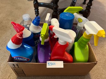 Box Lot Of Mixed Cleaning Supplies