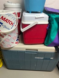 Lot Of Coolers & Coleman Polylite 48
