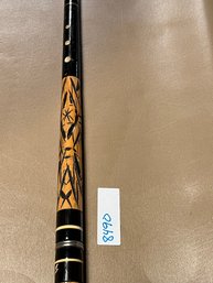 Vintage Carved Wood With Mother Of Pearl Inlay Pool Stick Cue