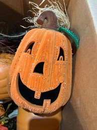 Halloween Box Lot - Light Up Pumpkins & Decor
