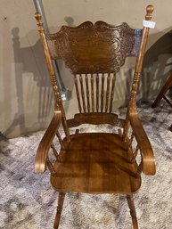 Vintage Carved Wood Rocking Chair - Gorgeous!